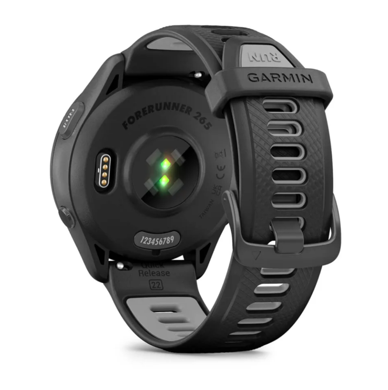 Garmin Forerunner 265 Black Bezel and Case with Black/Powder Grey Silicone Band-3